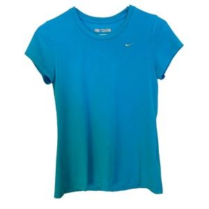 Nike Turquoise Blue Dri-Fit Crew Neck Short Sleeve Shirt. Size Medium.